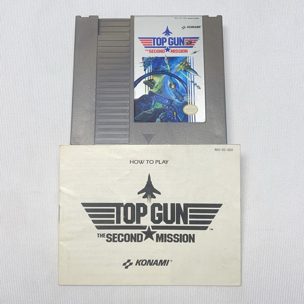 Top Gun The Second Mission NES Gaming Cartridge w/ Manual Vintage Authentic